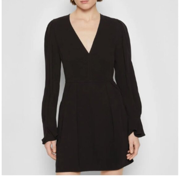 NWOT Victoria Beckham Black Deep V Mini  Dress Size - Picture 2 of 10